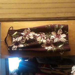 Calvin Klein Dress, size 14 Burgundy w/ white lillies